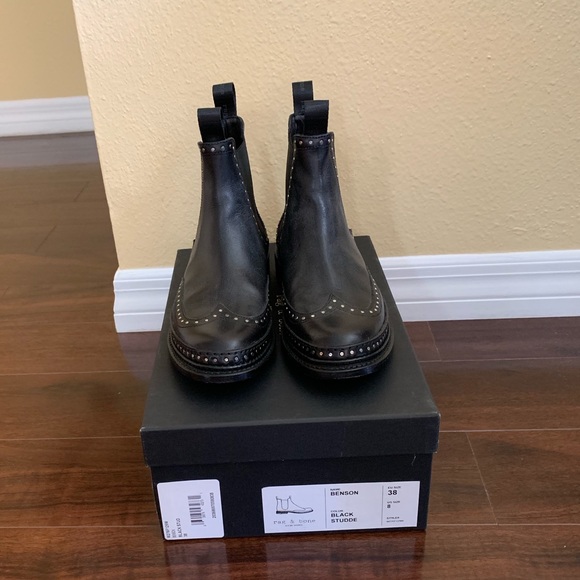 rag & bone Shoes - Rag & Bone Benson Leather Studded Chelsea Boot